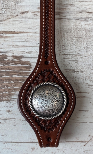 Rope Edge Western Engraved Concho antik 1 1/2